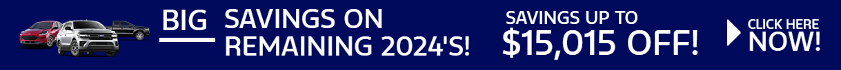 Blue background with vehicle line up Save up to $15,015 on Remaining 2024